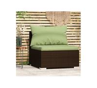 Tuinmiddenbank met kussens poly rattan bruin317559