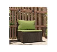 Tuinmiddenbank met kussens poly rattan bruin319833