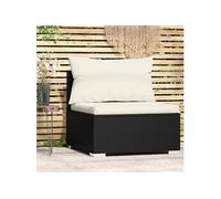 Vidaxl Canapé Central De Jardin Avec Coussins Noir Résine Tressée Noir