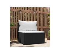 Salon de jardin 3 pcs avec coussins Noir Résine tressée vidaXL