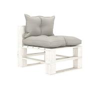 Tuinmiddenbank met taupe kussens pallet hout3052398
