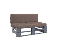 Vidaxl Canapé Central Palette De Jardin Gris Bois De Pin Imprégné
