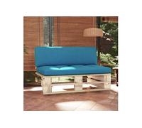 Canapé Central Palette De Jardin Bois De Pin Imprégné Vidaxl Bleu