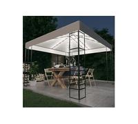Tuinpaviljoen met LED-lichtslinger 3x3 m wit3070305
