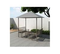 Tuinpaviljoen met tafel en bankjes 2,5x1,5x2,4 m antraciet44755