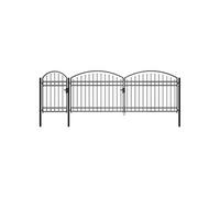 vidaXL Tuinpoort met gebogen bovenkant 2x5 m staal zwart144372 Noir G