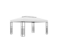Vidaxl Chapiteau De Jardin Acier Enduit De Poudre 4x3x2,7 M Blanc Blanc