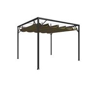 Tuinprieel met uittrekbaar dak 180 g/mÂ² 3x3 m taupe312220