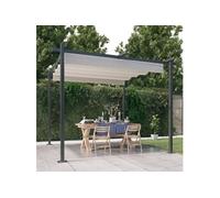 Vidaxl Tonnelle De Jardin Avec Toit Rétractable 3x3 M Crème