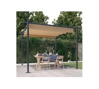 Tonnelle de Jardin avec Toit Rétractable 4x3 m Crème Belvédère Jardin vidaXL
