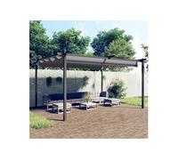 vidaXL Tonnelle de jardin avec toit rétractable 4x3 m Anthracite 318538