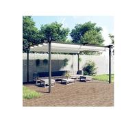 vidaXL Tonnelle de jardin avec toit rétractable 4x3 m Crème 318537