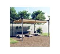 Tuinprieel met uittrekbaar dak 4x3 m taupe318539