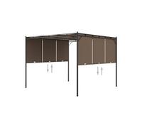 Tuinprieel met zijgordijn 3x3x2,25 m taupe312263