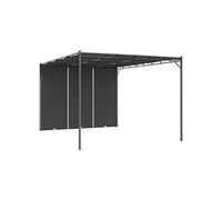 Vidaxl Belvédère De Jardin Avec Rideau Latéral 4x3x2,25 M Anthracite