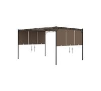Tuinprieel met zijgordijn 4x3x2,25 m taupe312264