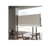 vidaXL Auvent Latéral Rétractable de Patio 100x300 cm Blanc Cassé Brise-vent 45185