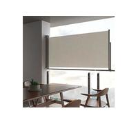vidaXL Auvent latéral rétractable de patio 120x300 cm Blanc cassé brise-vent