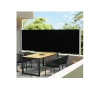 Auvent Latéral Rétractable de Patio Écran Brise-vue Jardin Terrasse Noir vidaXL