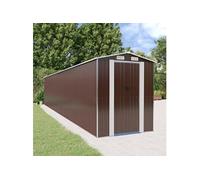 Vidaxl Abri De Jardin Marron Foncé 192x1021x223 Cm Acier Galvanisé
