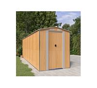 Tuinschuur 192x606x223 cm gegalvaniseerd staal lichtbruin3147476