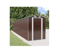 Tuinschuur 192x938x223 cm gegalvaniseerd staal donkerbruin3147469