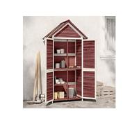 Abri à outils de jardin moka 89x52,5x175 cm bois massif pin vidaXL