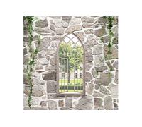 Vidaxl Miroir De Jardin Sable 100x45cm Fer Pour Utilisation Extã©Rieure