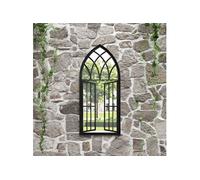 vidaXL Miroir de jardin Noir 100x45 cm Fer pour utilisation extérieure