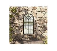 vidaXL Miroir de jardin Noir 90x45 cm Fer pour utilisation extérieure