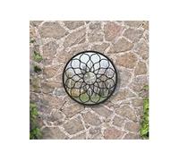 Vidaxl Miroir De Jardin Noir 40x3 Cm Fer Rond Utilisation Extã©Rieure
