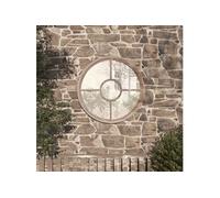 vidaXL Miroir de jardin Sable 40x4 cm Fer Rond utilisation extérieure