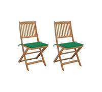 Tuinstoelen 2 st inklapbaar met kussens massief acaciahout3064649