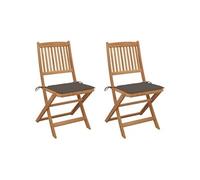 Tuinstoelen 2 st inklapbaar met kussens massief acaciahout3064652