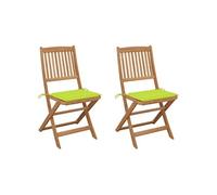 Tuinstoelen 2 st inklapbaar met kussens massief acaciahout3064655