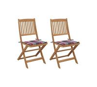 Tuinstoelen 2 st inklapbaar met kussens massief acaciahout3064657