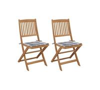 Tuinstoelen 2 st inklapbaar met kussens massief acaciahout3064658