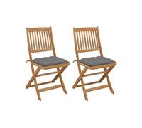Vidaxl Chaises Pliables De Jardin 2 Pcs Avec Coussins Bois D'acacia