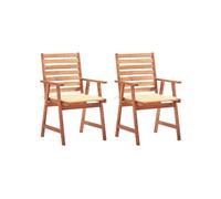 Tuinstoelen 2 st met kussens massief acaciahout3064322