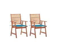 Tuinstoelen 2 st met kussens massief acaciahout3064324