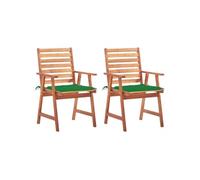 Tuinstoelen 2 st met kussens massief acaciahout3064325