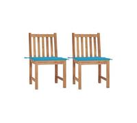 Vidaxl Chaises De Jardin 2 Pcs Avec Coussins Bois De Teck Massif