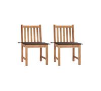 Vidaxl Chaises De Jardin 2 Pcs Avec Coussins Bois De Teck Massif