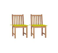 Tuinstoelen 2 st met kussens massief teakhout3062927