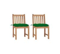 Tuinstoelen 2 st met kussens massief teakhout3062936