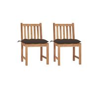 vidaXL Tuinstoelen 2 st met kussens massief teakhout3062939 Bois G