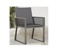 Tuinstoelen 2 st met kussens poly rattan zwart4008115