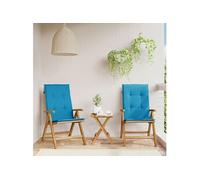 Tuinstoelen 2 st verstelbaar met kussens massief teakhout3196437
