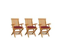 Chaises pliantes avec coussins anthracite, 2 pièces, en teck massif vidaXL
