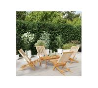 Tuinstoelen 4 st inklapbaar massief acaciahout beige3214634